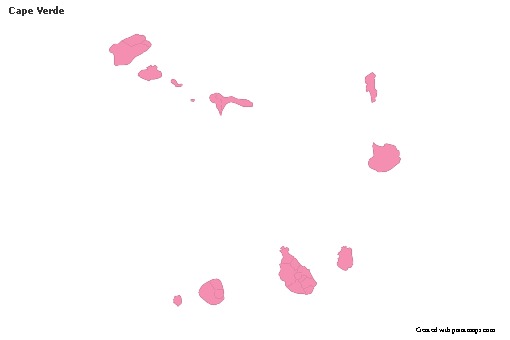 Sample Maps for Cape Verde (pink,outline)