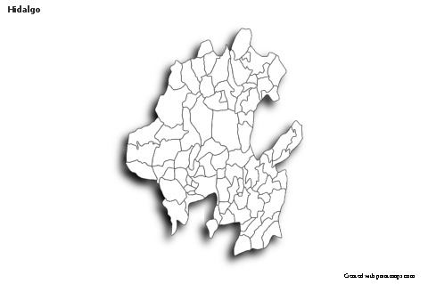 Contoh Peta untuk Hidalgo (hitam-putih,bayangan)