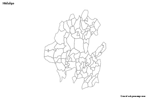 Contoh Peta untuk Hidalgo (hitam-putih)