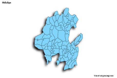 Contoh Peta untuk Hidalgo (biru,bayangan)