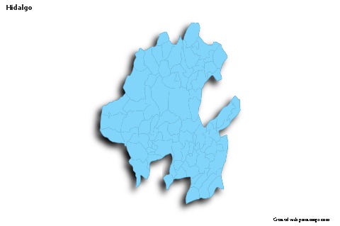 Contoh Peta untuk Hidalgo (biru,garis luar,bayangan)