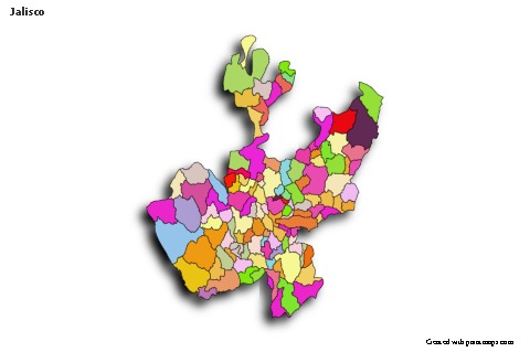 Sample Maps for Jalisco (colored,shadowy)
