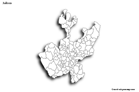 Sample Maps for Jalisco (black-white,shadowy)