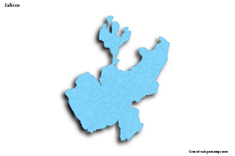 Sample Maps for Jalisco (blue,outline,shadowy)