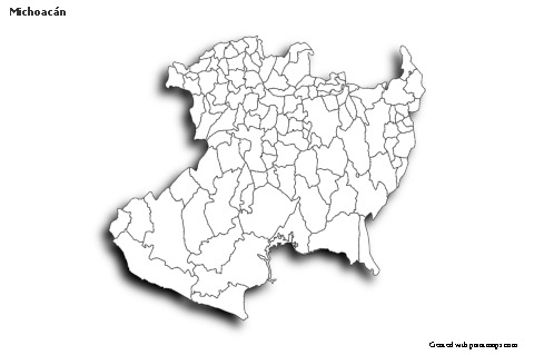 Michoacán için Örnek Haritalar (siyah-beyaz,gölgeli)
