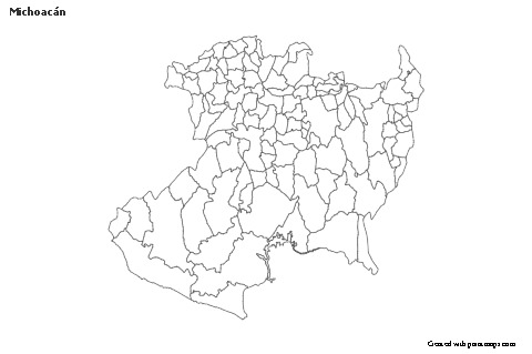 Michoacán için Örnek Haritalar (siyah-beyaz)