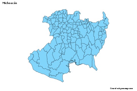 Michoacán için Örnek Haritalar (mavi)