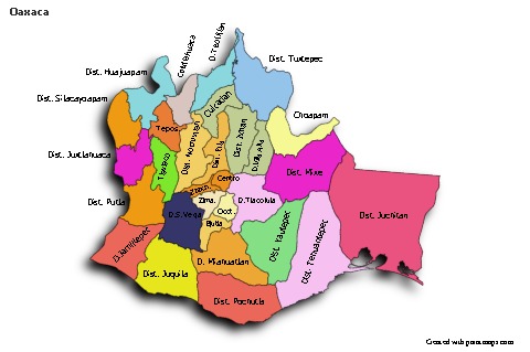 Mapas de muestra para Oaxaca (coloreado,sombrío)