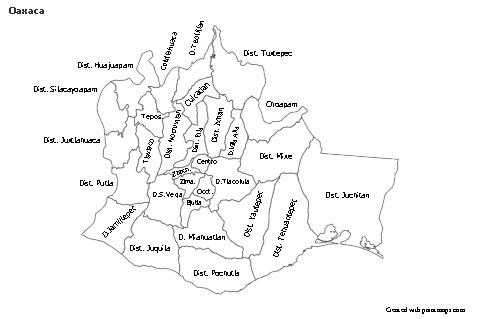 Mapas de muestra para Oaxaca (blanco-negro)