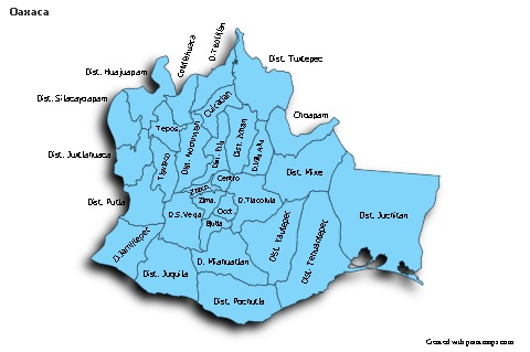 Mapas de muestra para Oaxaca (azul,sombrío)