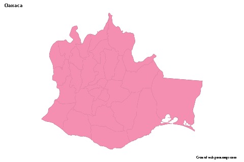 Mapas de muestra para Oaxaca (rosa,contorno)