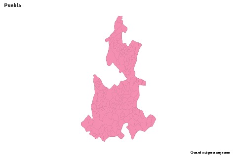 Puebla için Örnek Haritalar (pembe,anahat)