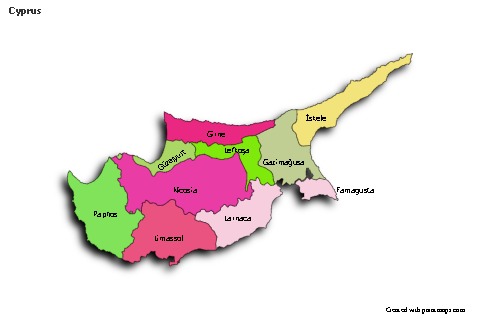 Sample Maps for Cyprus (colored,shadowy)