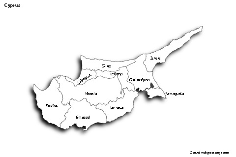Sample Maps for Cyprus (black-white,shadowy)