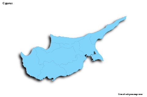 Sample Maps for Cyprus (blue,outline,shadowy)