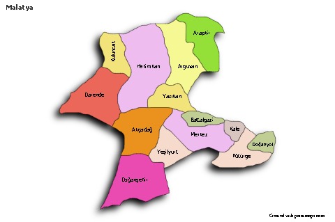 Sample Maps for Malatya (colored,shadowy)