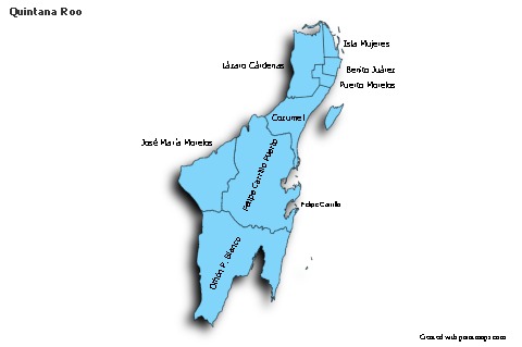 Mapas de muestra para Quintana Roo (azul,sombrío)