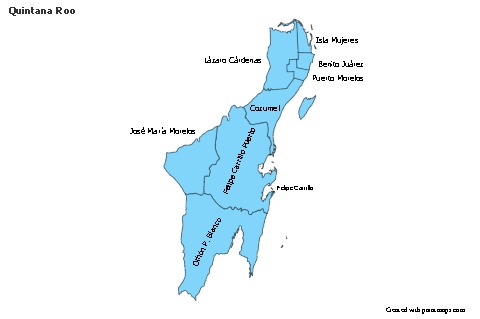 Mapas de muestra para Quintana Roo (azul)