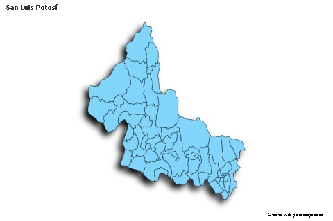 Sample Maps for San Luis Potosí (blue,shadowy)