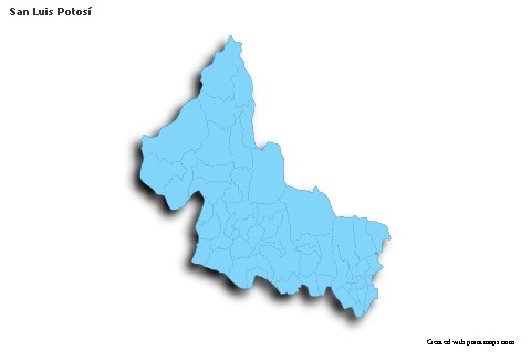 Sample Maps for San Luis Potosí (blue,outline,shadowy)