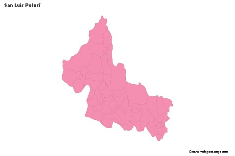 Sample Maps for San Luis Potosí (pink,outline)