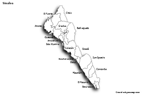 Sample Maps for Sinaloa (black-white,shadowy)