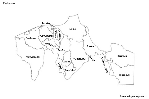 Mapas de muestra para Tabasco (blanco-negro)