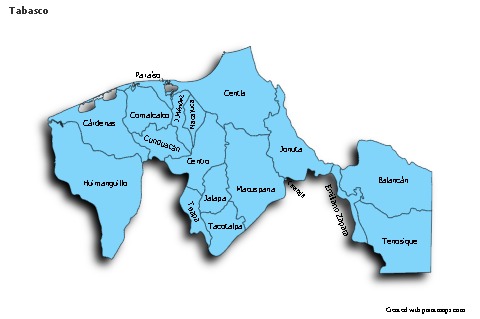 Mapas de muestra para Tabasco (azul,sombrío)