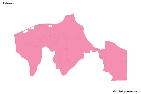 Mapas de muestra para Tabasco (rosa,contorno)