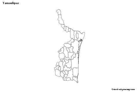 Exemplos de mapas para Tamaulipas (preto-branco)