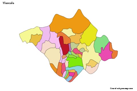 Contoh Peta untuk Tlaxcala (berwarna)