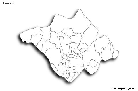 Contoh Peta untuk Tlaxcala (hitam-putih,bayangan)