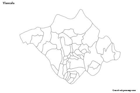 Contoh Peta untuk Tlaxcala (hitam-putih)
