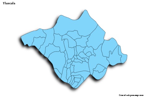 Contoh Peta untuk Tlaxcala (biru,bayangan)