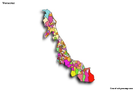 Veracruz için Örnek Haritalar (renkli,gölgeli)