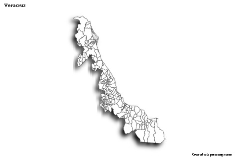 Veracruz için Örnek Haritalar (siyah-beyaz,gölgeli)