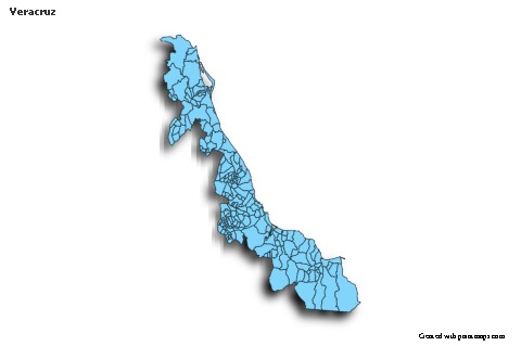 Veracruz için Örnek Haritalar (mavi,gölgeli)