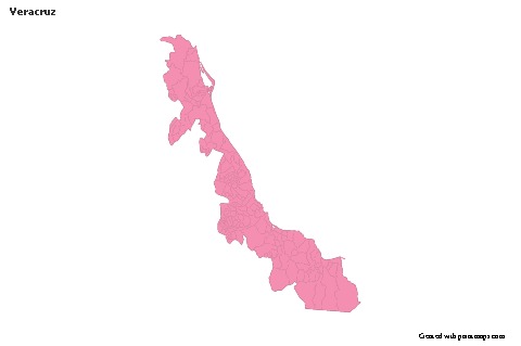 Veracruz için Örnek Haritalar (pembe,anahat)