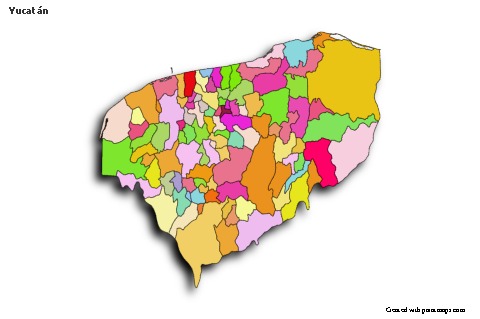 Sample Maps for Yucatán (colored,shadowy)