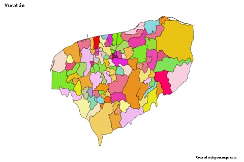 Sample Maps for Yucatán (colored)