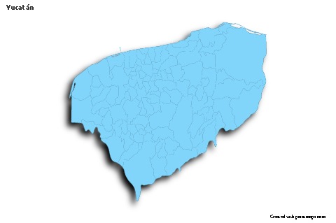 Sample Maps for Yucatán (blue,outline,shadowy)