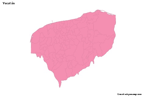 Sample Maps for Yucatán (pink,outline)