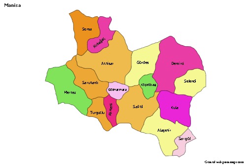 Mapas de muestra para Manisa (coloreado)