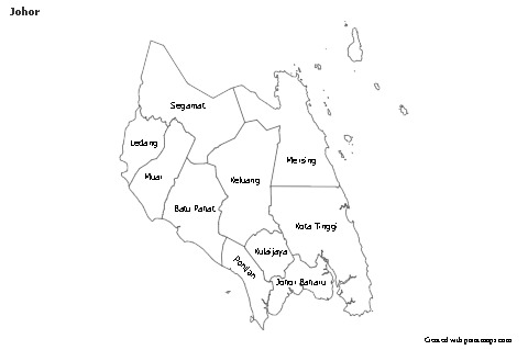 Mapas de muestra para Johor (blanco-negro)