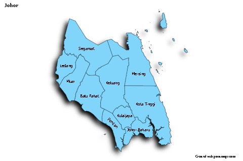 Mapas de muestra para Johor (azul,sombrío)