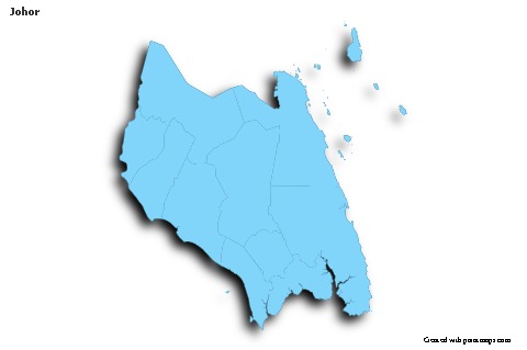 Mapas de muestra para Johor (azul,contorno,sombrío)