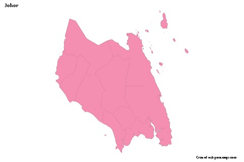 Mapas de muestra para Johor (rosa,contorno)