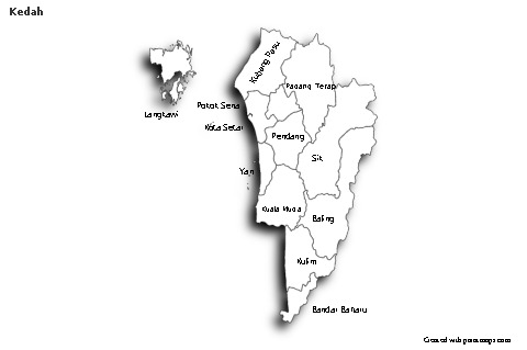 Sample Maps for Kedah (black-white,shadowy)