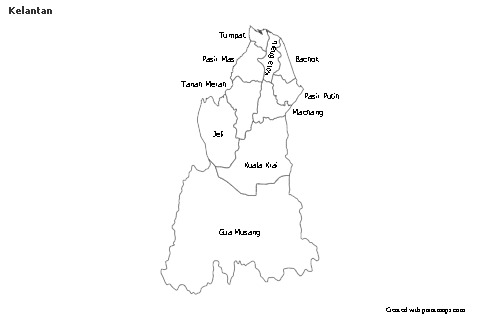 Mapas de muestra para Kelantan (blanco-negro)