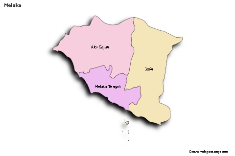 Contoh Peta untuk Melaka (berwarna,bayangan)
